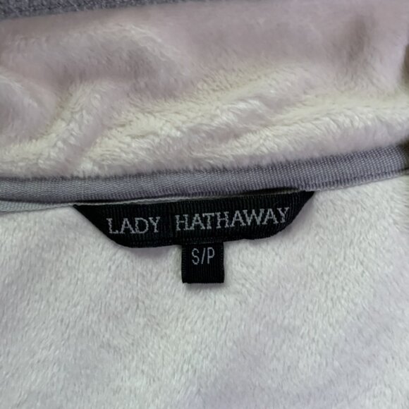 Lady Hathaway Lined Grey Fleece Zip-Up Jacket SMALL - Picture 3 of 12